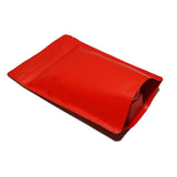Red stand up pouch matte left side profile view
