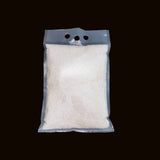 Transparent rice bag with holder front view