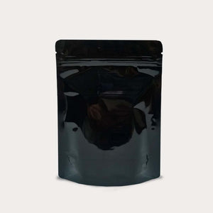 Black stand up pouch glossy