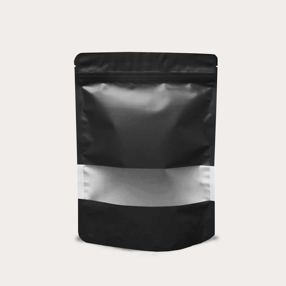 Black stand up pouch window matte