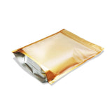 Gold stand up pouch clear matte right side view