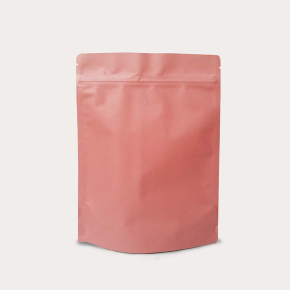 Pink stand up pouch matte with zip lock