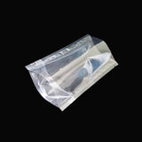 Transparent stand up pouch empty right side view