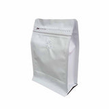 White coffee gusset bag zip lock with valve
