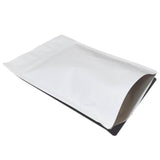 White coffee bag stand up pouch left side profile view
