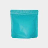 Teal / Blue green matte square shape stand up pouch front view