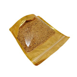 Clear Gold square shape stand up pouch top zip lock view 2