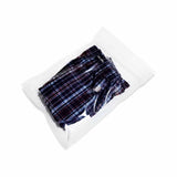 Shirt packed in a transparent flat pouch with zip lock