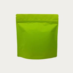 Green matte square shape stand up pouch front view