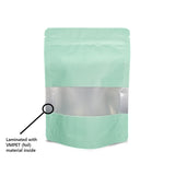 Pastel green stand up pouch window vmpet layer illustration
