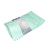Pastel green stand up pouch window foil right side view