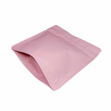 Pink matte square shape stand up pouch right bottom view