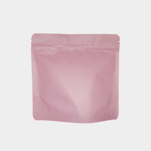 Pink matte square shape stand up pouch front view