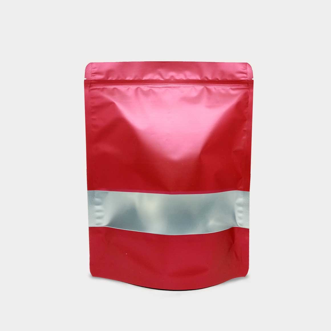 Stand Up Pouch with zip lock & window | Matte Red Metallized ...