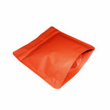 Red square shape stand up pouch left bottom view