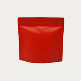 Red matte square shape stand up pouch front view