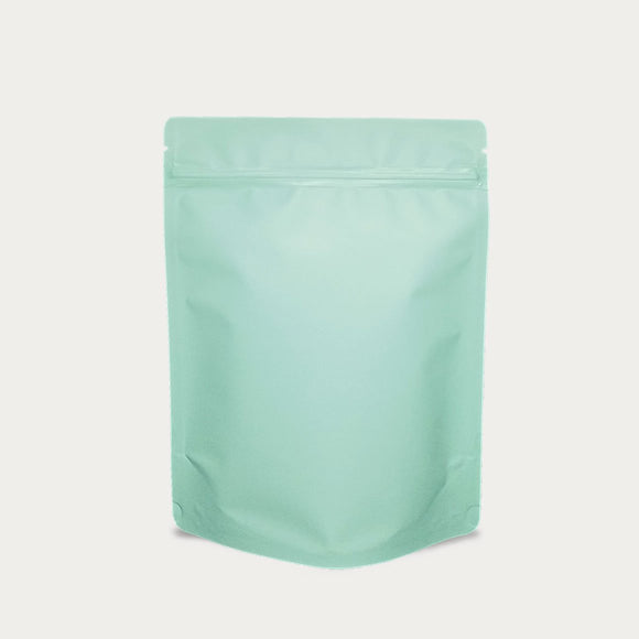 Pastel green stand up pouch matte with zip lock