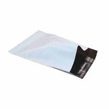 Courier pouching with its adhesive and opening shown